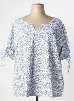 Top Sheego Blanc Manches Courtes