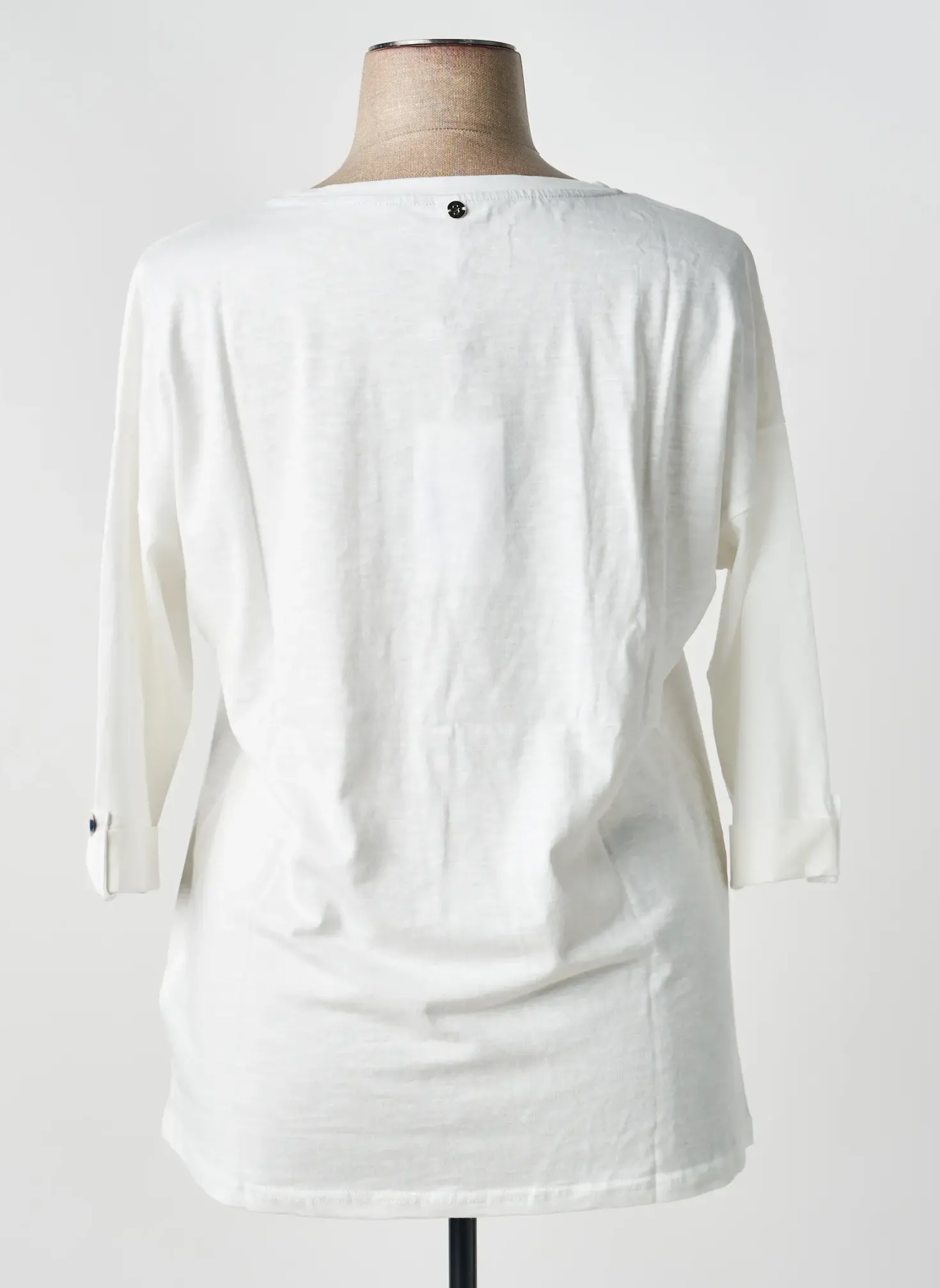 Top Sheego Blanc Manches Longues