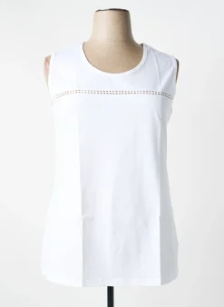 Top Sheego Blanc Sans Manche
