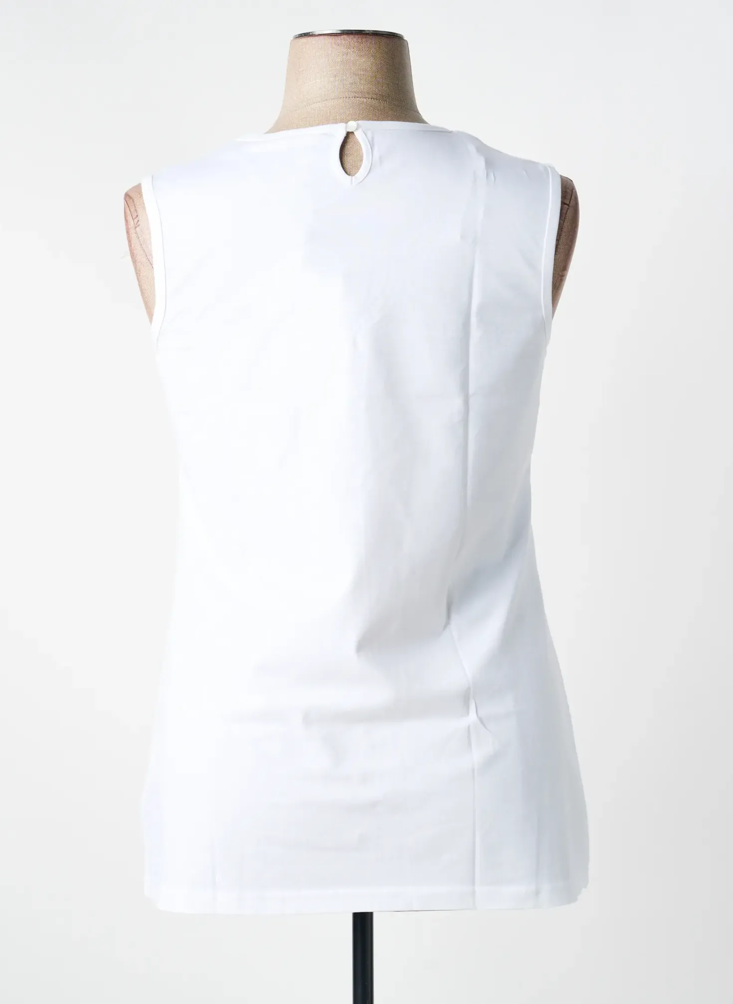 Top Sheego Blanc Sans Manche