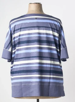 Top Sheego Bleu Manches Courtes