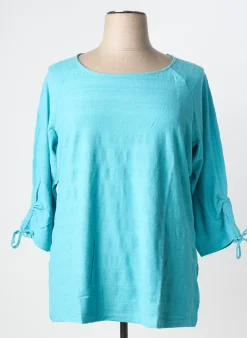 Top Sheego Bleu Manches Longues