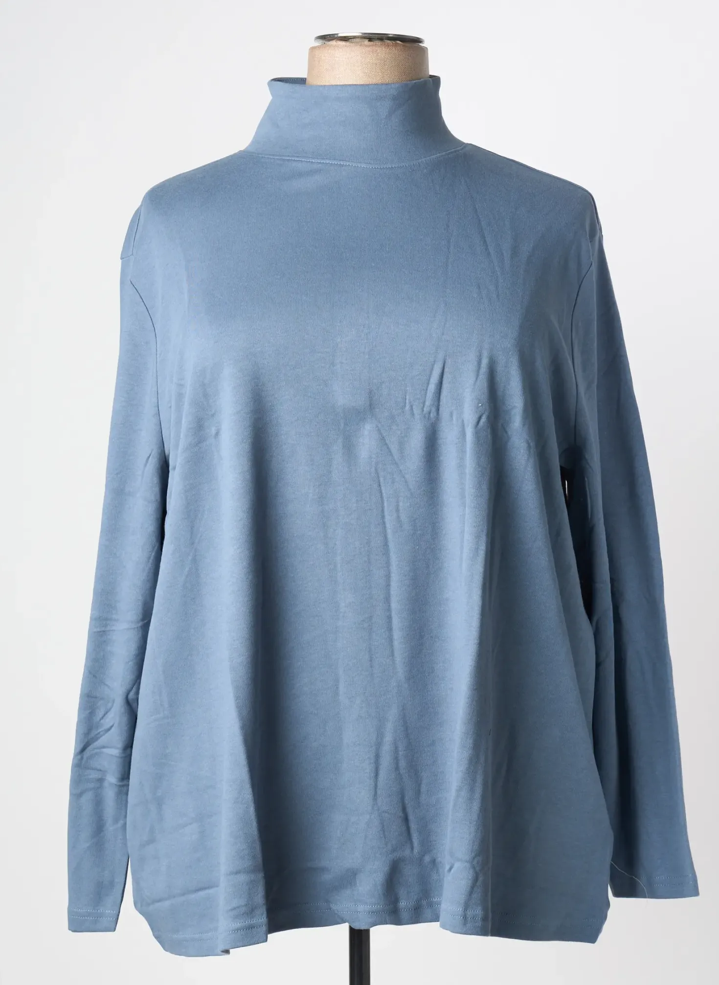 Top Sheego Bleu Manches Longues