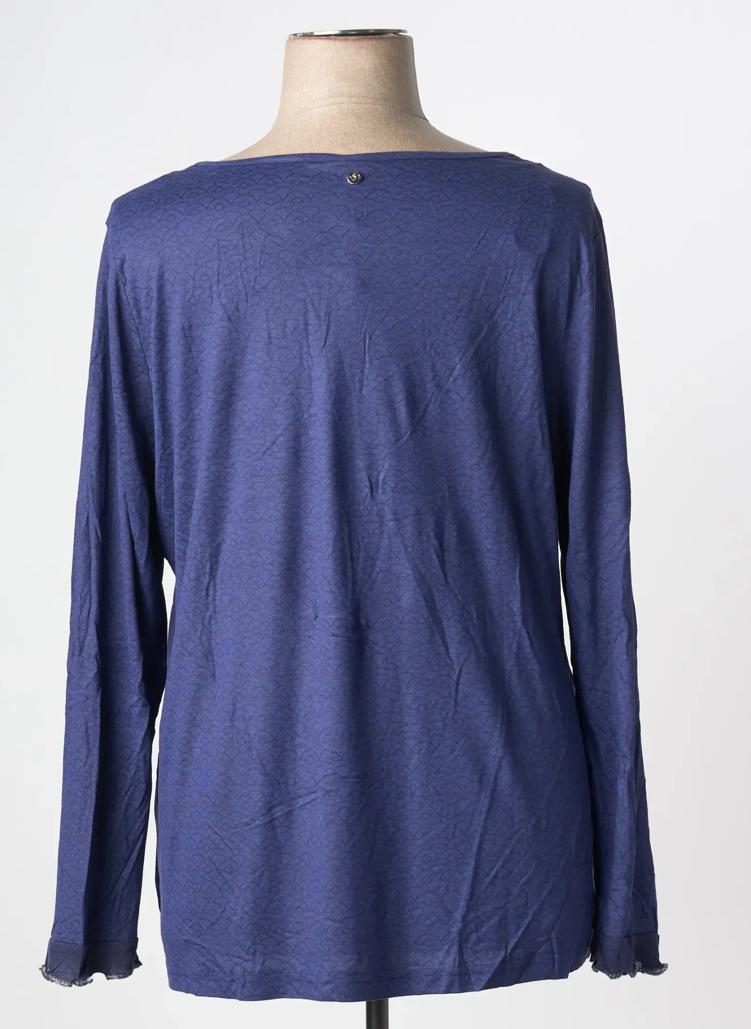 Top Sheego Bleu Manches Longues