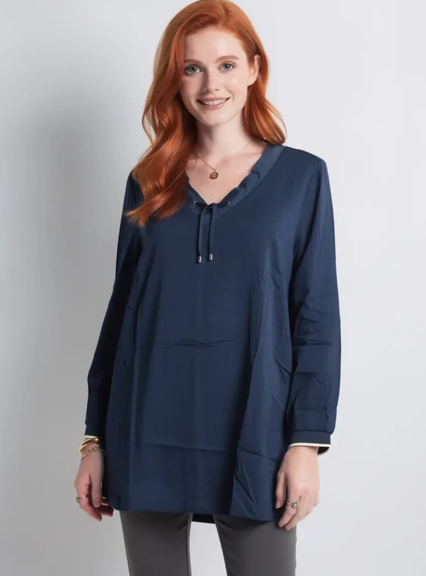 Top Sheego Bleu Manches Longues