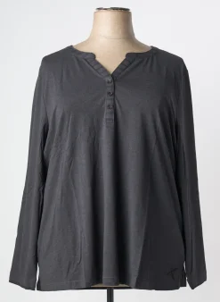 Top Sheego Gris Manches Longues