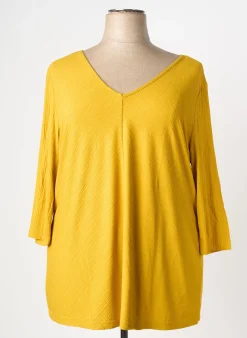 Top Sheego Jaune Manches Longues