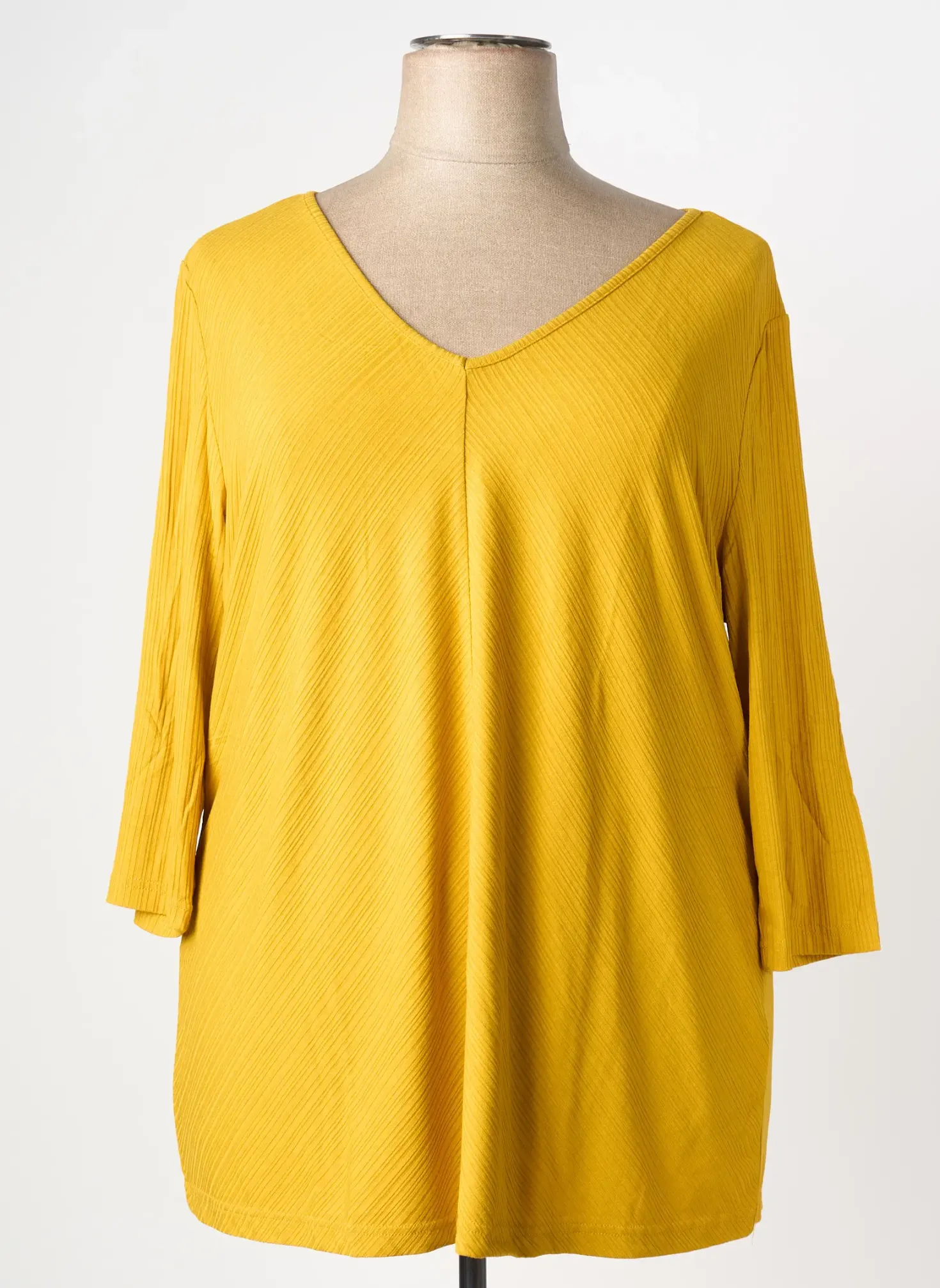 Top Sheego Jaune Manches Longues