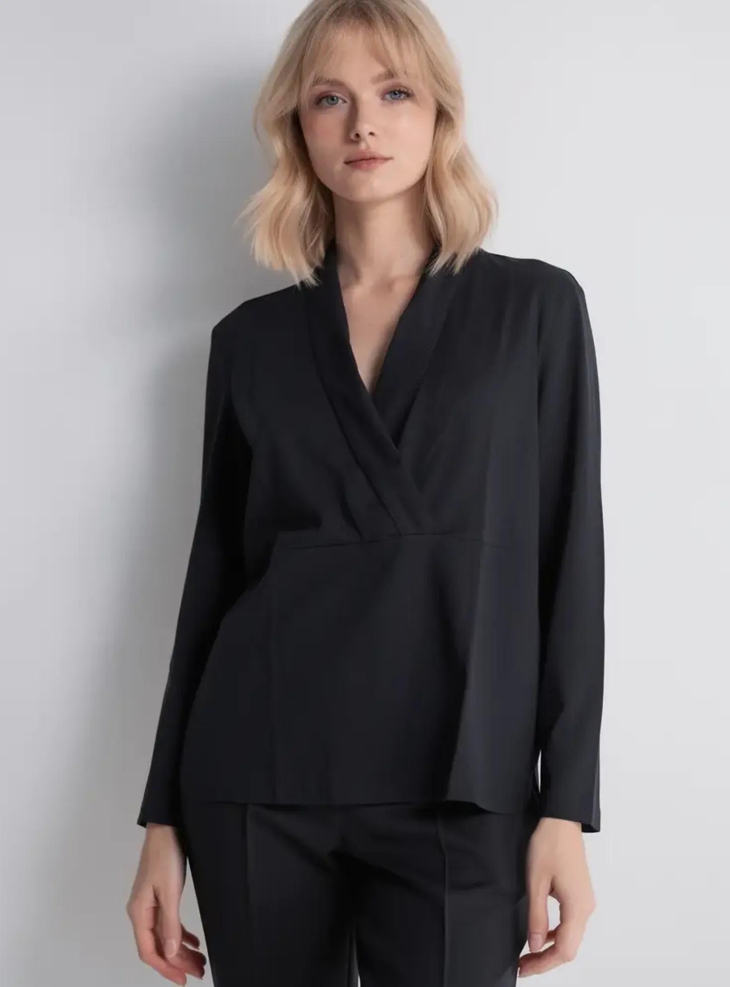 Top Sheego Noir Manches Longues