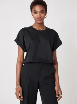 Top Taifun Noir Manches Courtes