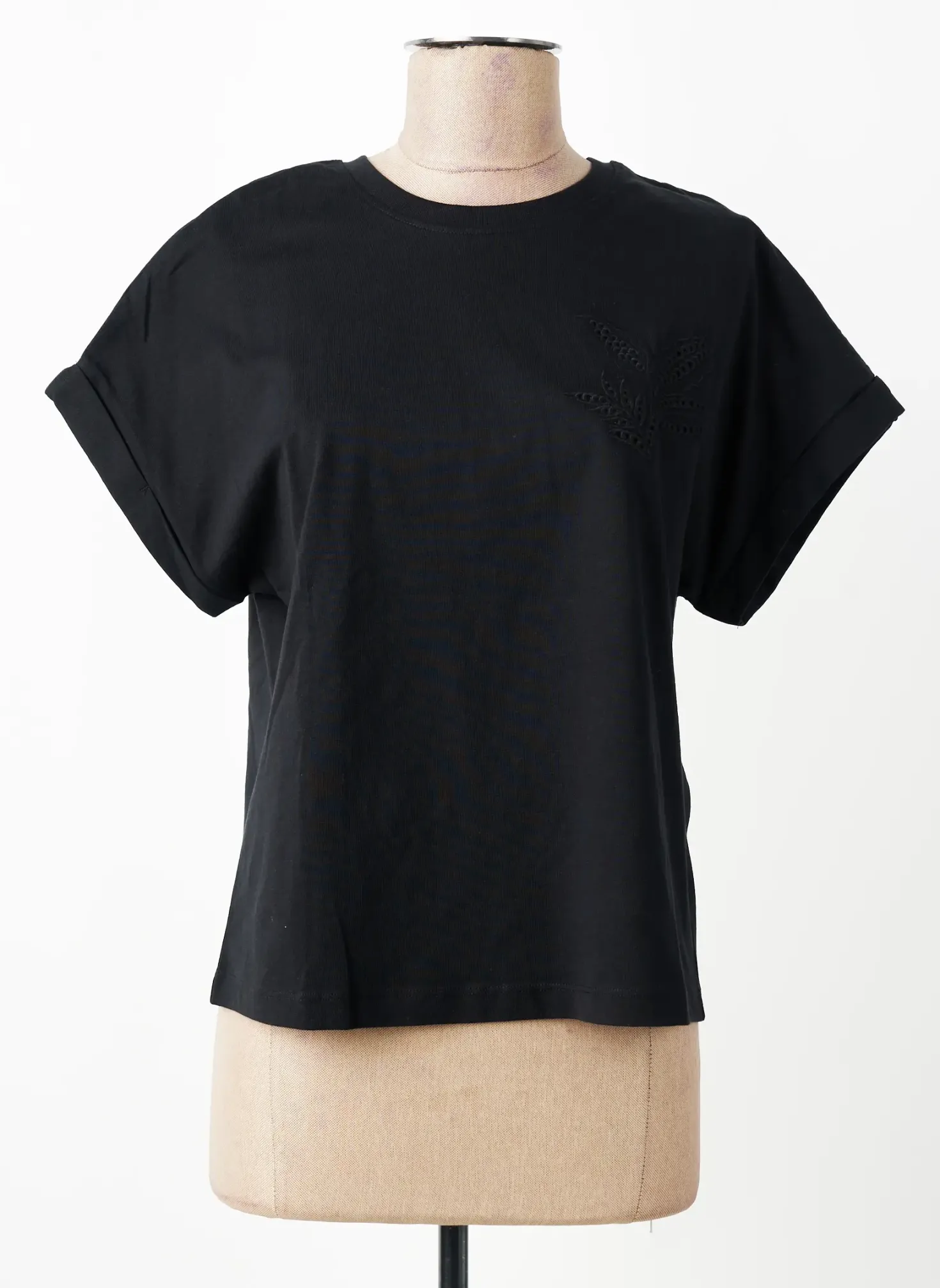 Top Taifun Noir Manches Courtes