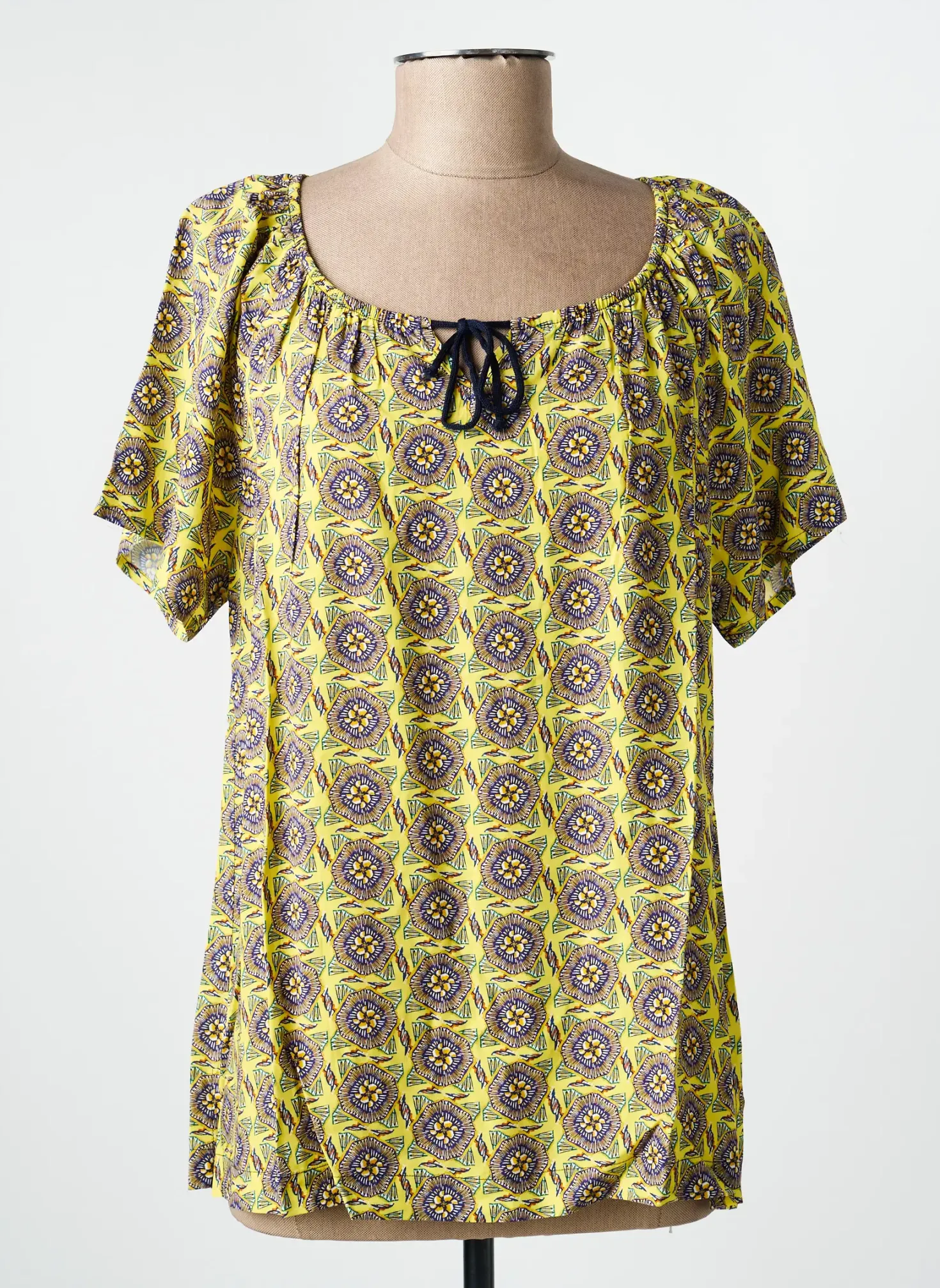 Top Telmail Jaune Manches Courtes