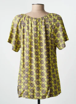 Top Telmail Jaune Manches Courtes