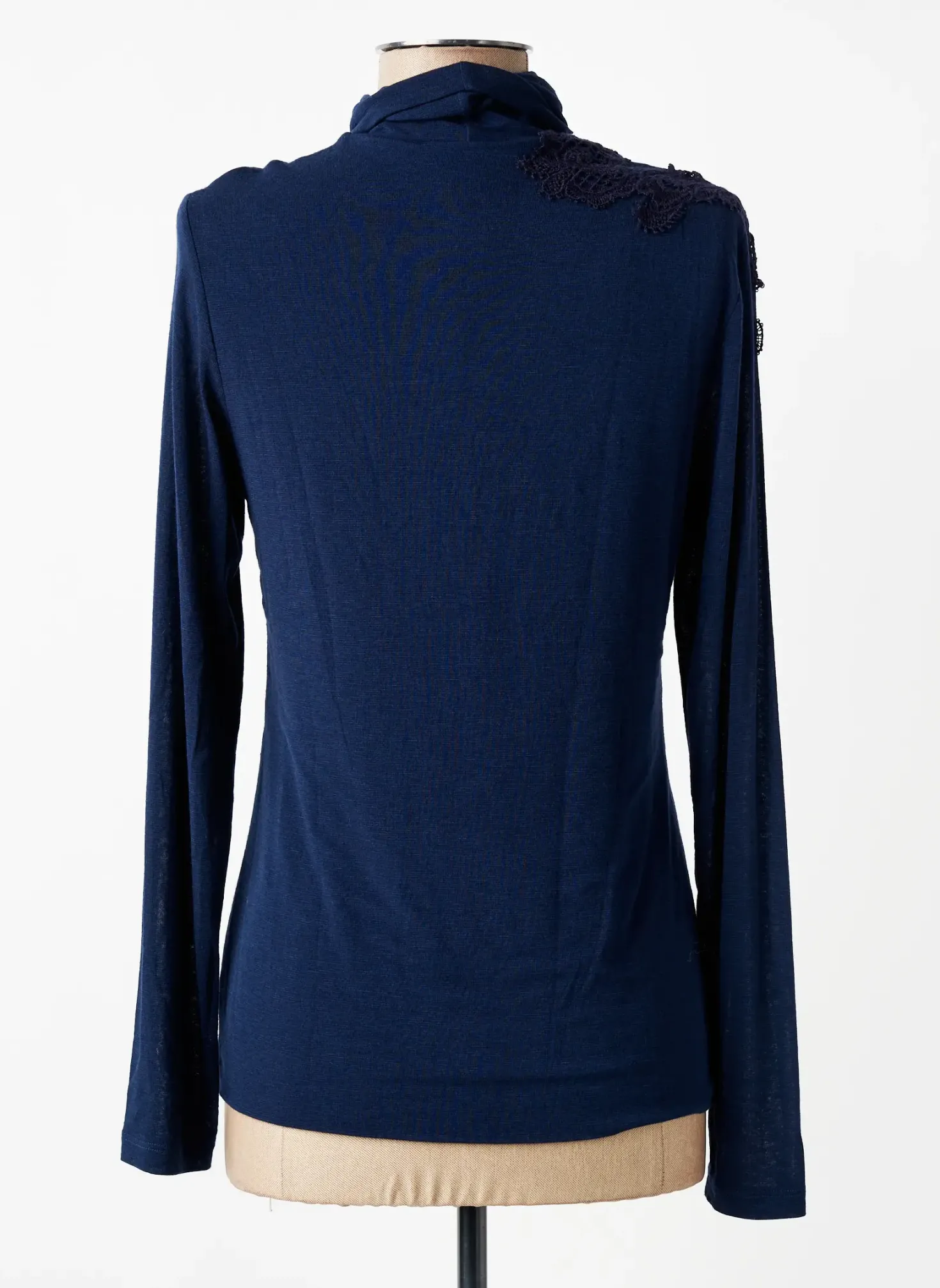 Top Tricot Chic Bleu Manches Longues