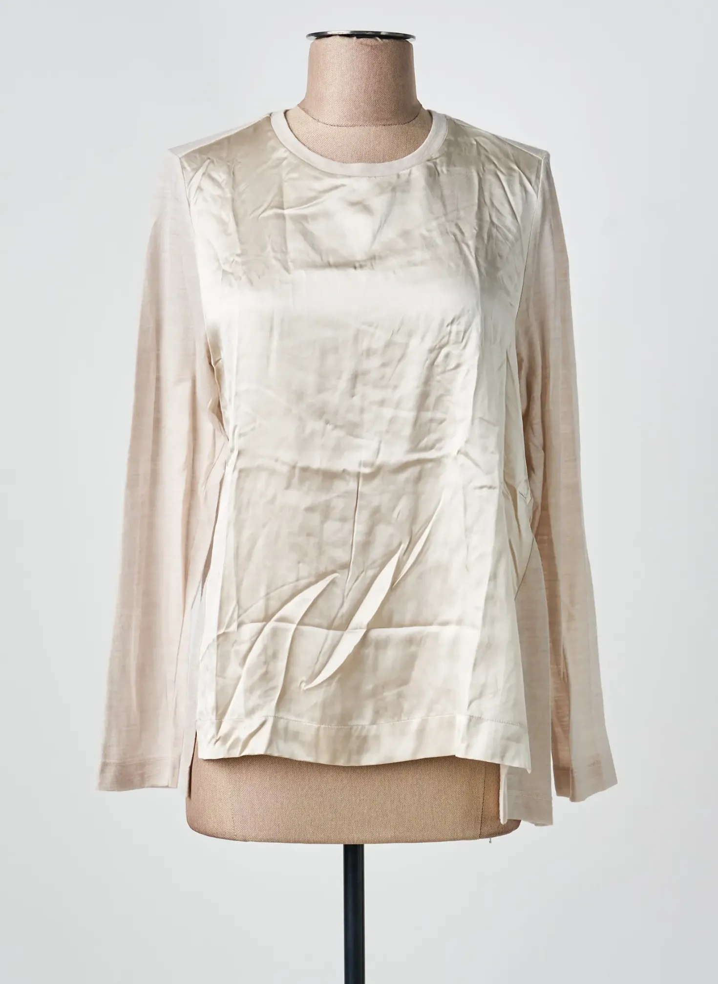 Top Whyci Milano Beige Manches Longues