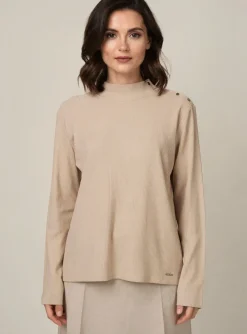T-shirt Diane Laury Beige Manches Longues