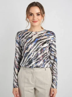 T-shirt Diane Laury Beige Manches Longues
