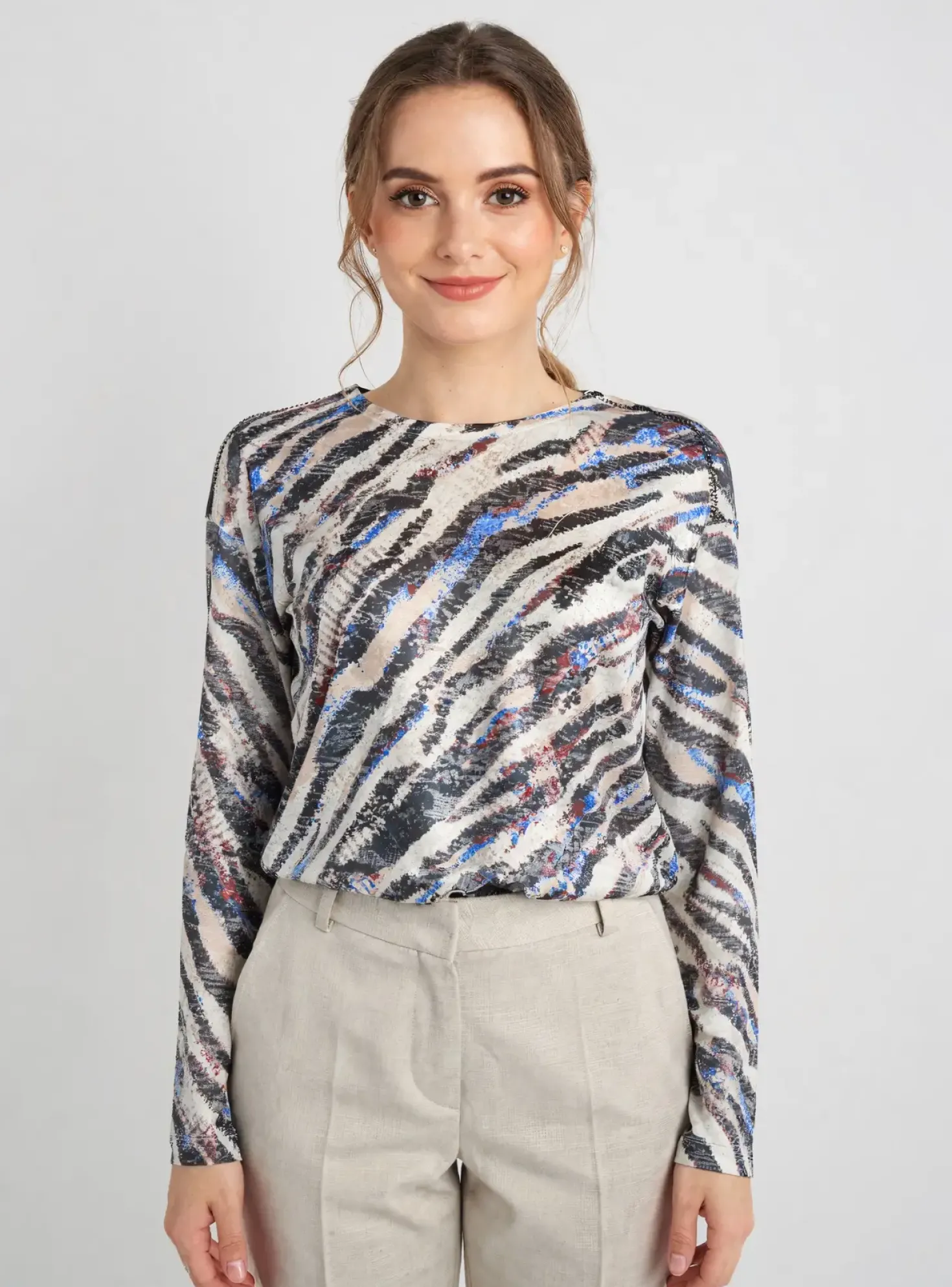 T-shirt Diane Laury Beige Manches Longues