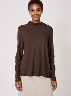 T-shirt Diane Laury Marron Manches Longues