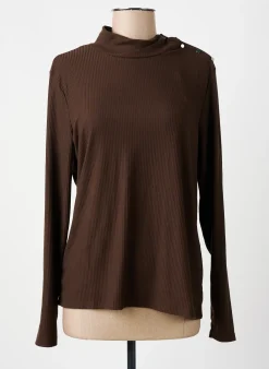 T-shirt Diane Laury Marron Manches Longues