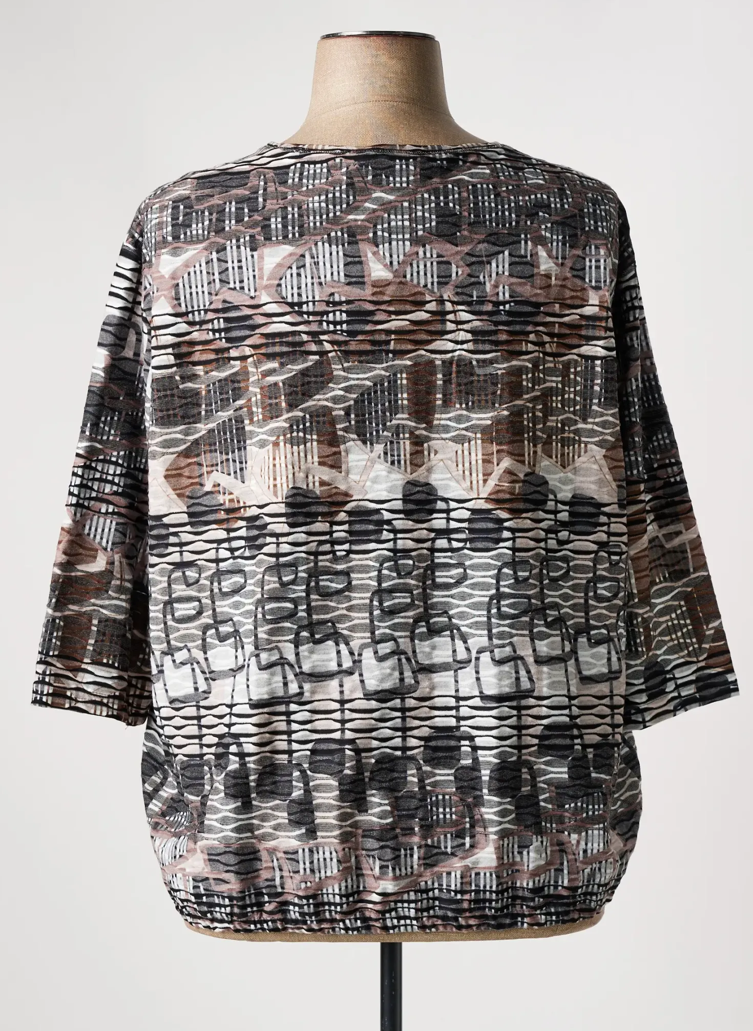 T-shirt Frank Walder Gris Manches 3/4