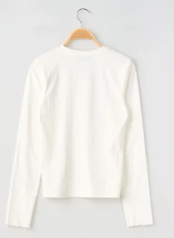 T-shirt Garcia Blanc Manches Longues