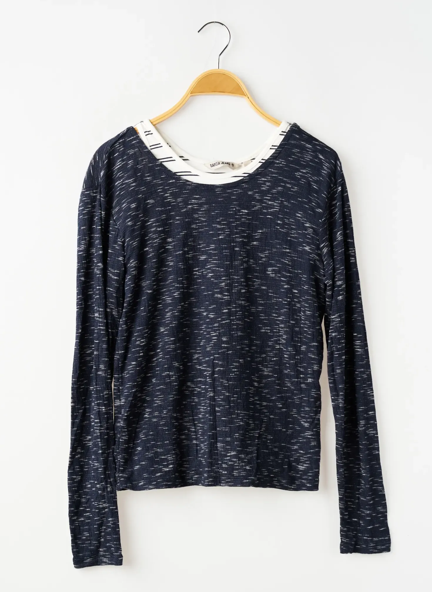T-shirt Garcia Bleu Manches Longues