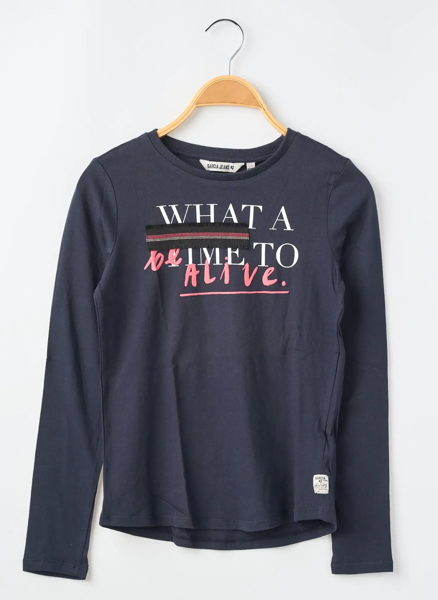 T-shirt Garcia Bleu Manches Longues