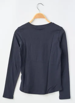 T-shirt Garcia Bleu Manches Longues
