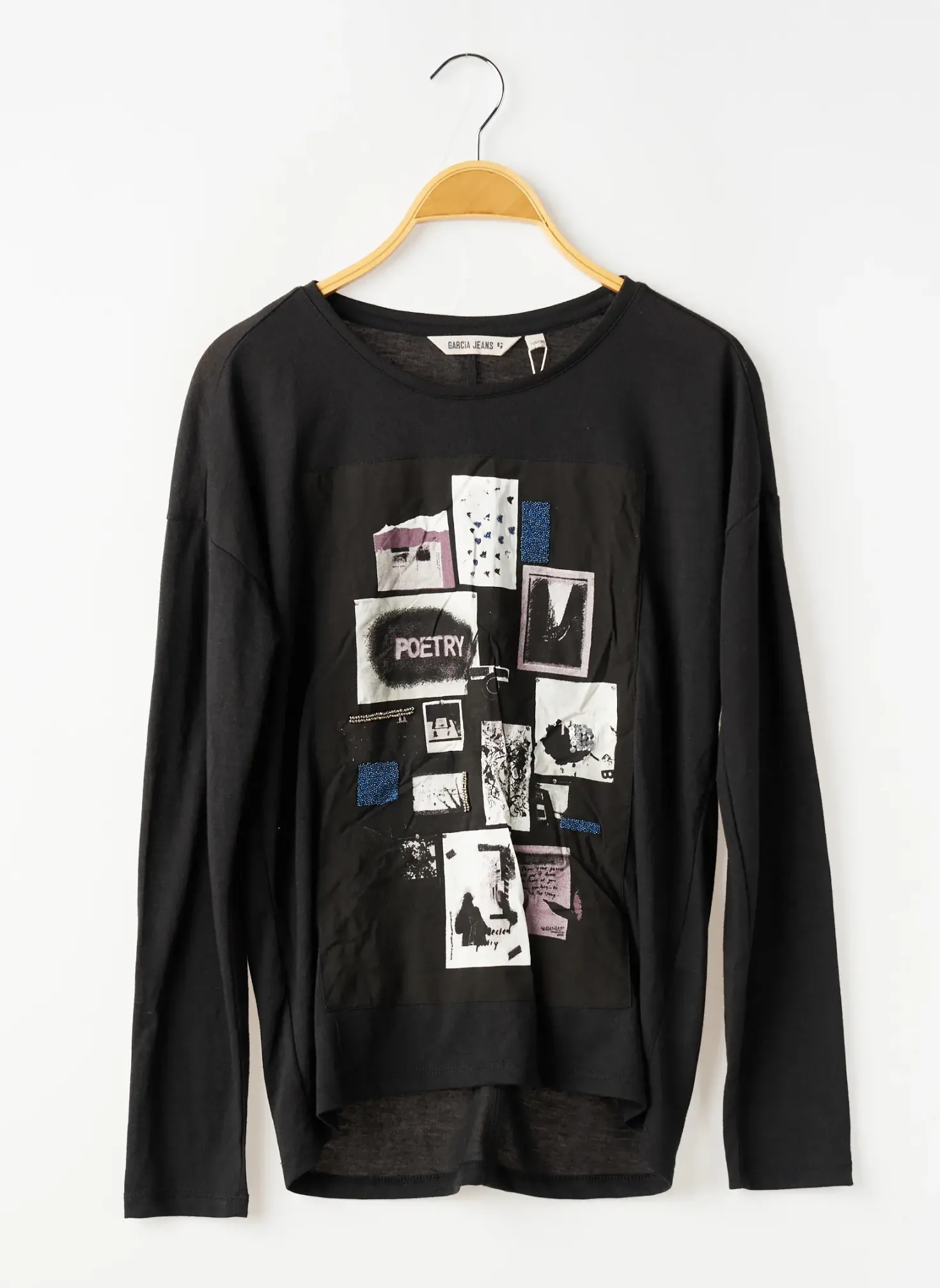 T-shirt Garcia Noir Manches Longues