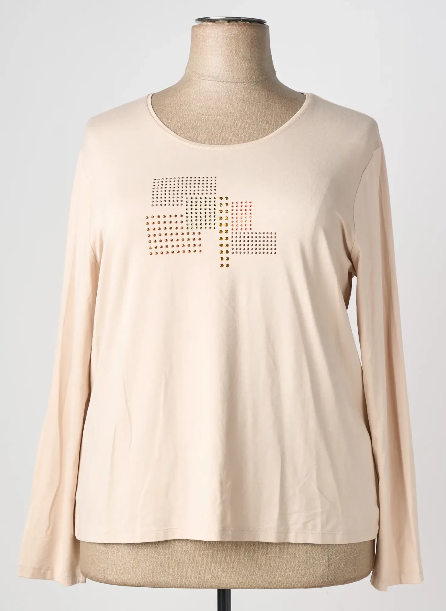 T-shirt Griffon Beige Manches Longues