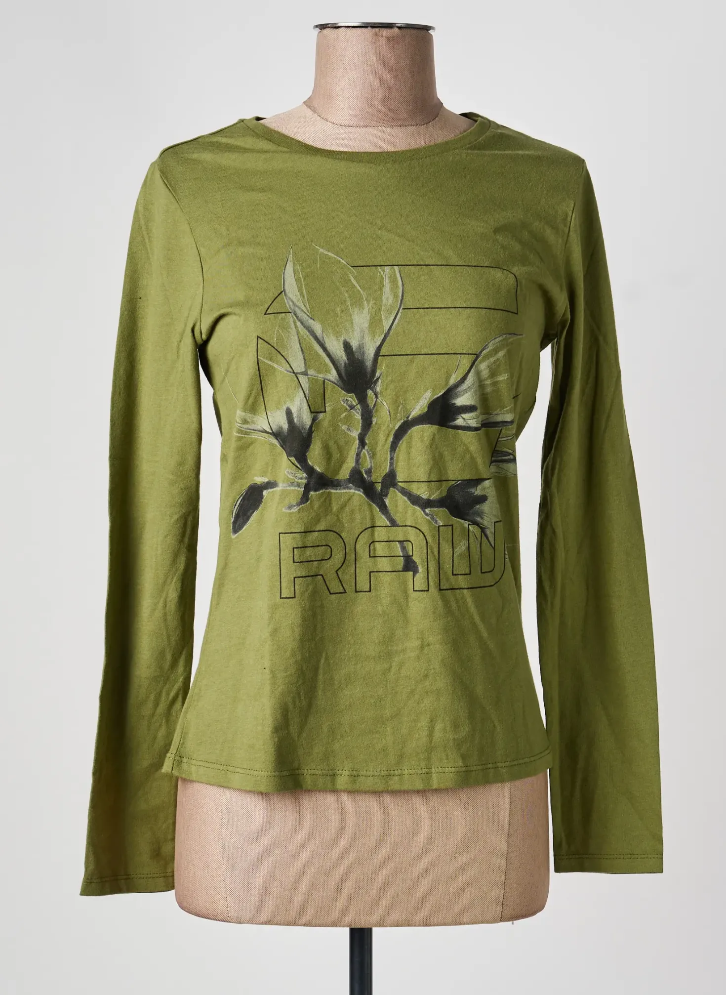 T-shirt G Star Vert Manches Longues