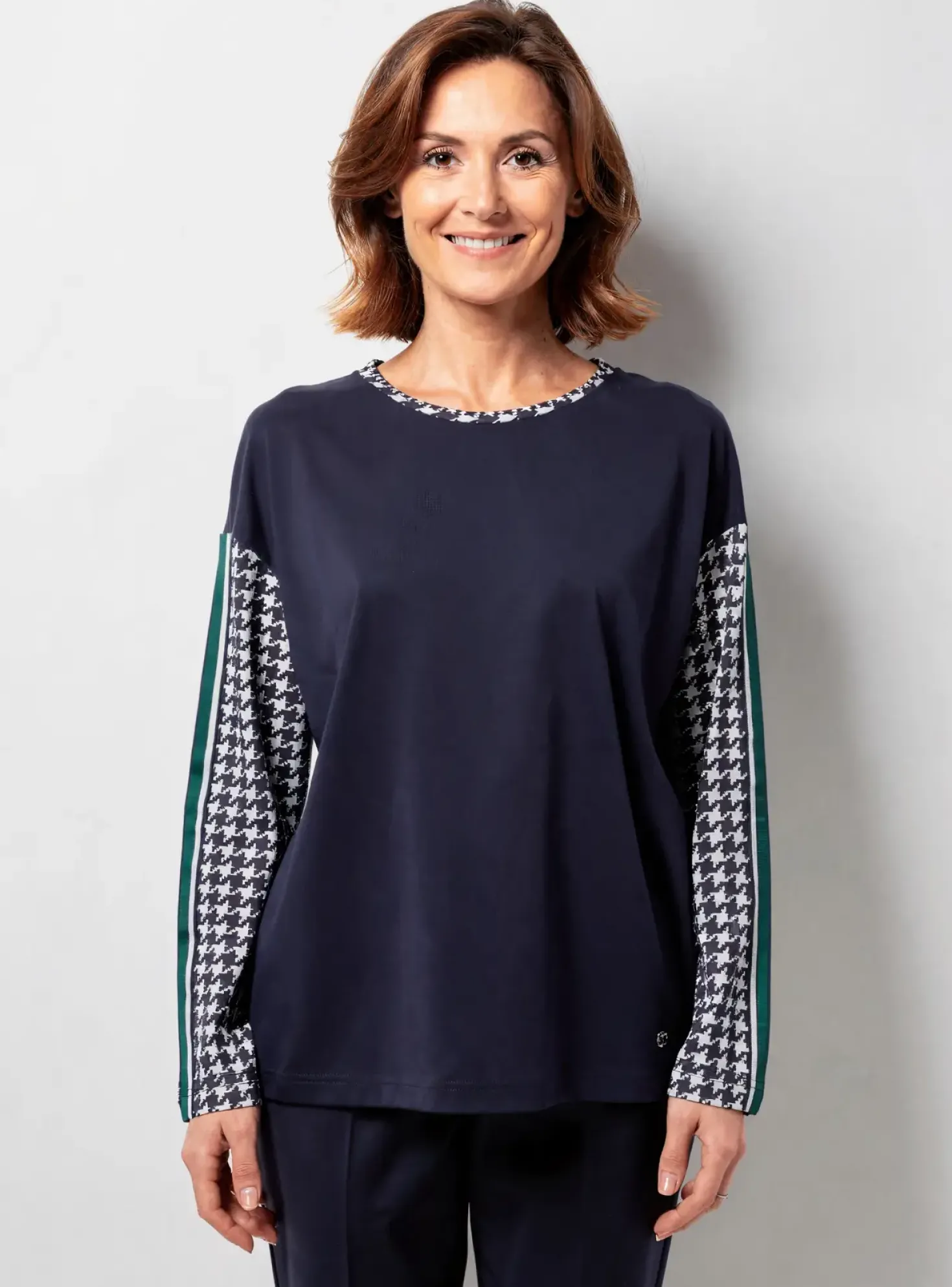 T-shirt Hajo Bleu Manches Longues