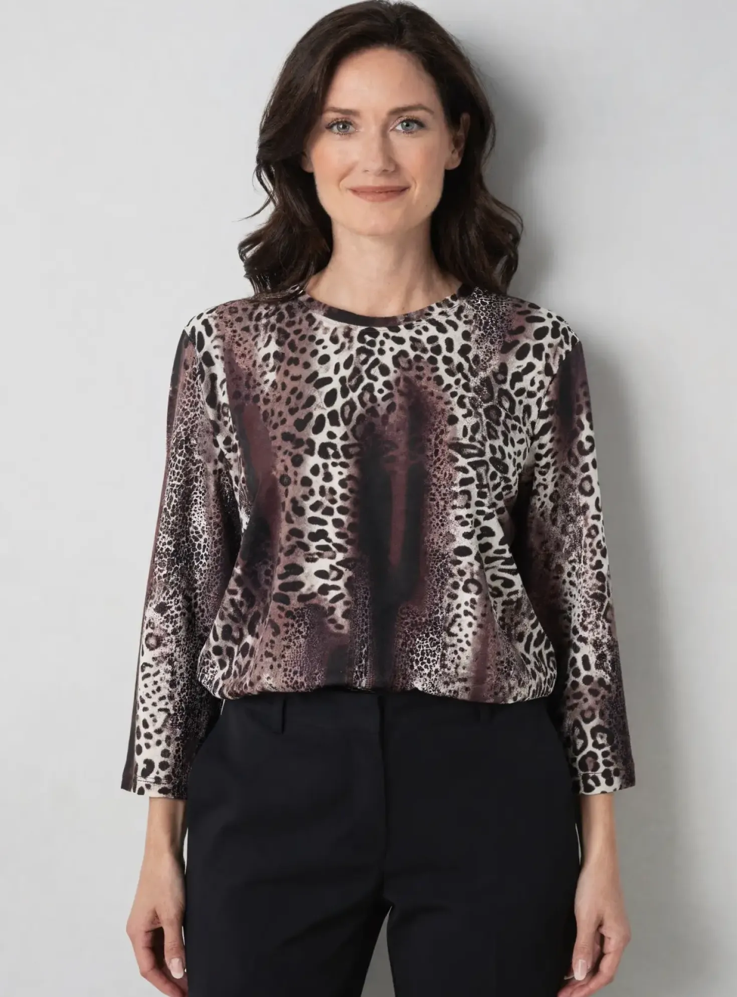 T-shirt Hajo Marron Manches 3/4