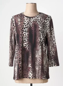 T-shirt Hajo Marron Manches 3/4