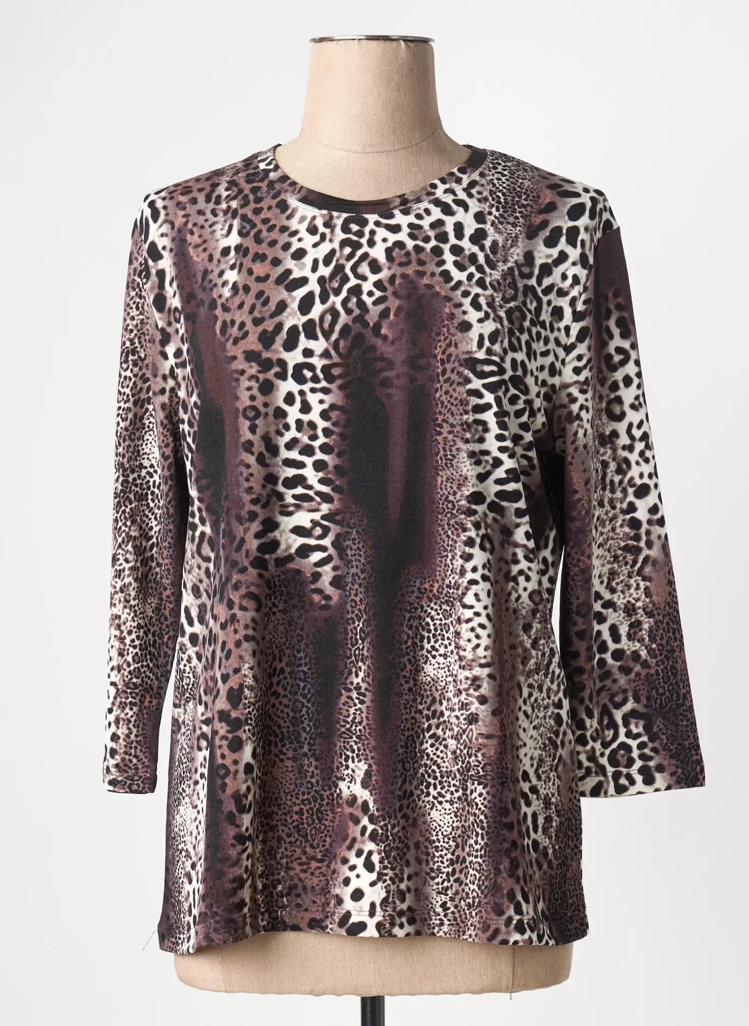 T-shirt Hajo Marron Manches 3/4