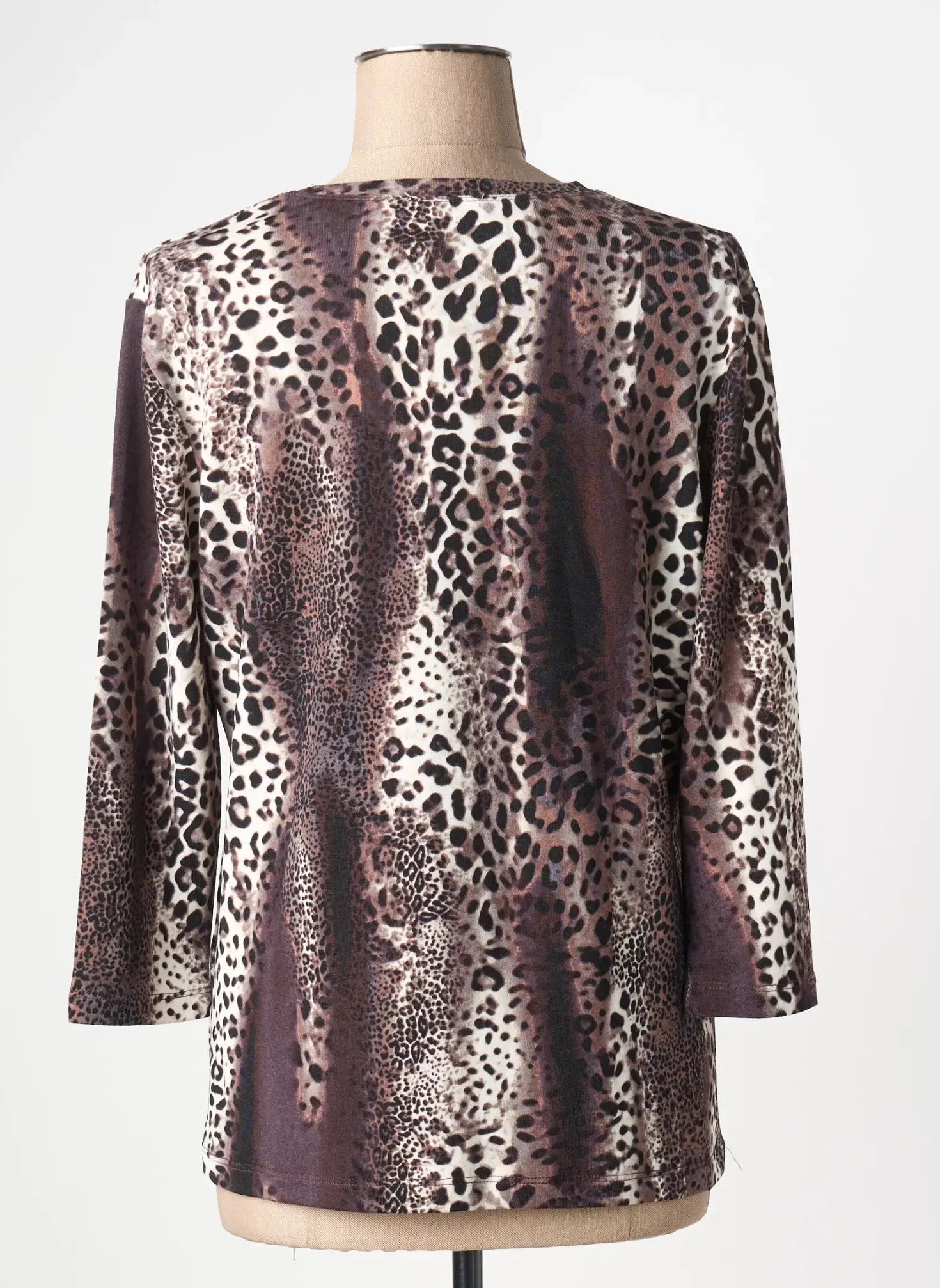 T-shirt Hajo Marron Manches 3/4