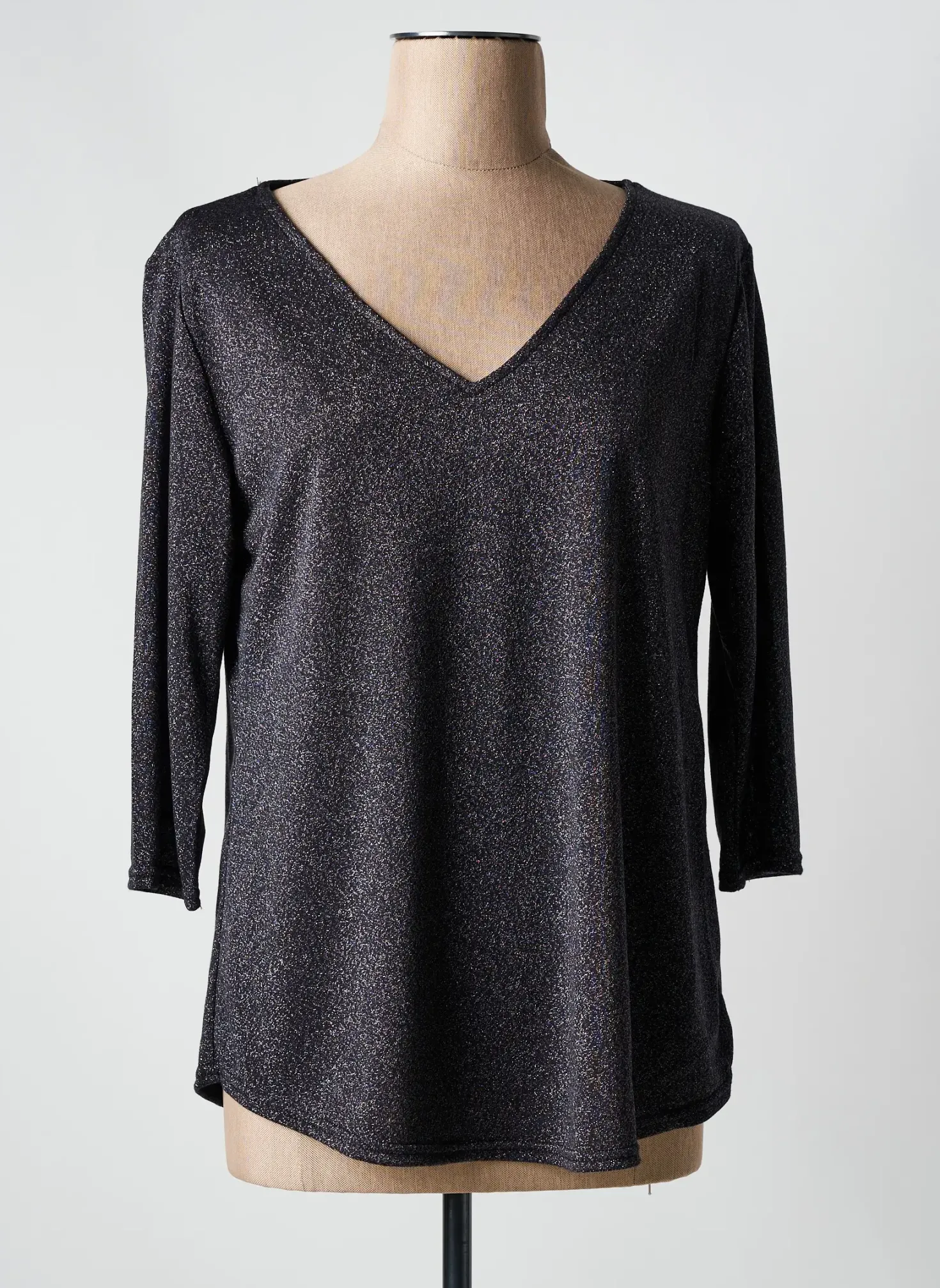 T-shirt Halogene Gris Manches 3/4