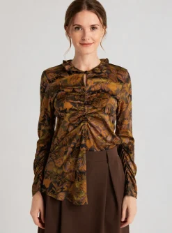 T-shirt High Marron Manches Longues