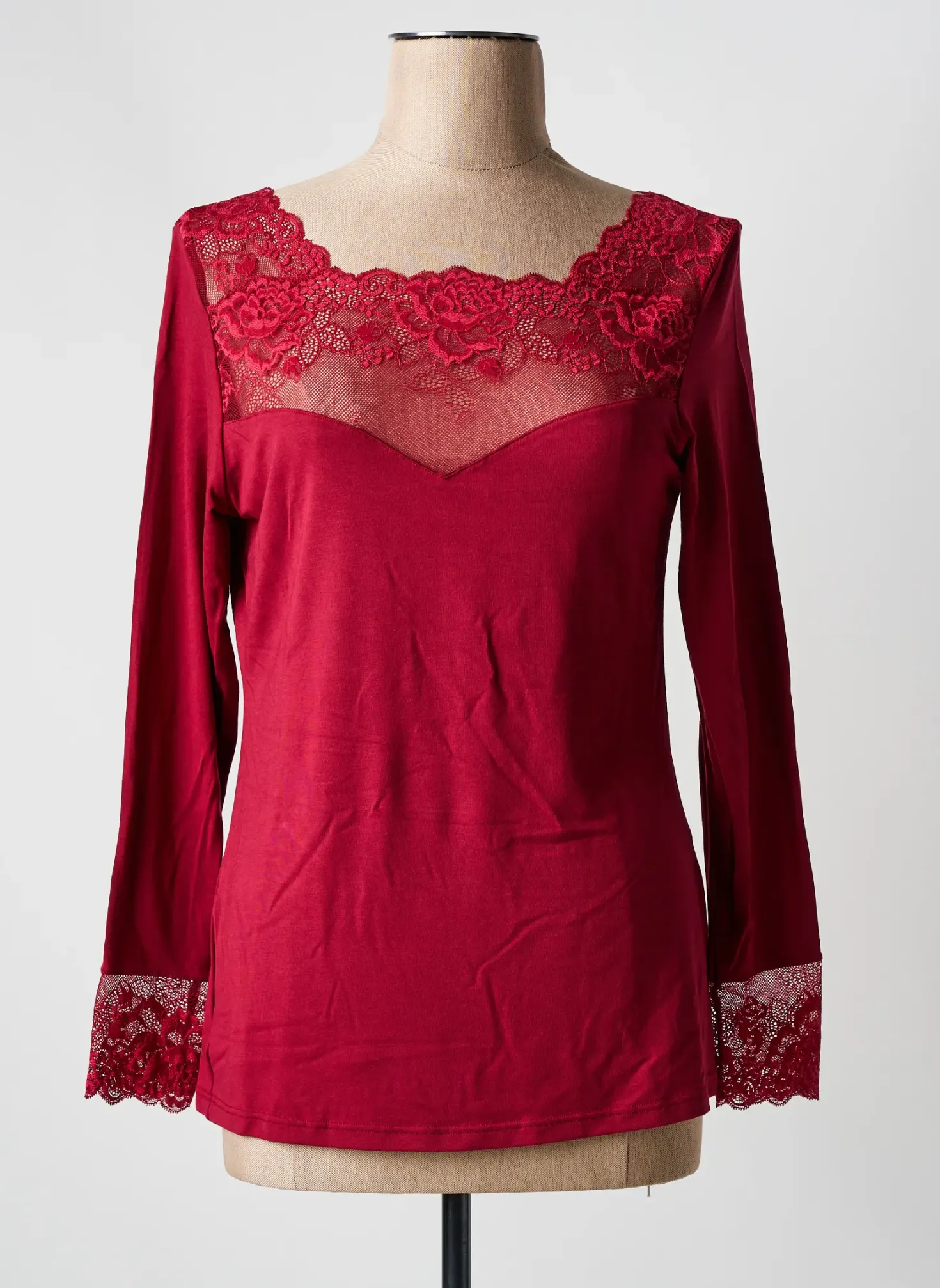 T-shirt Janira Rouge Manches Longues