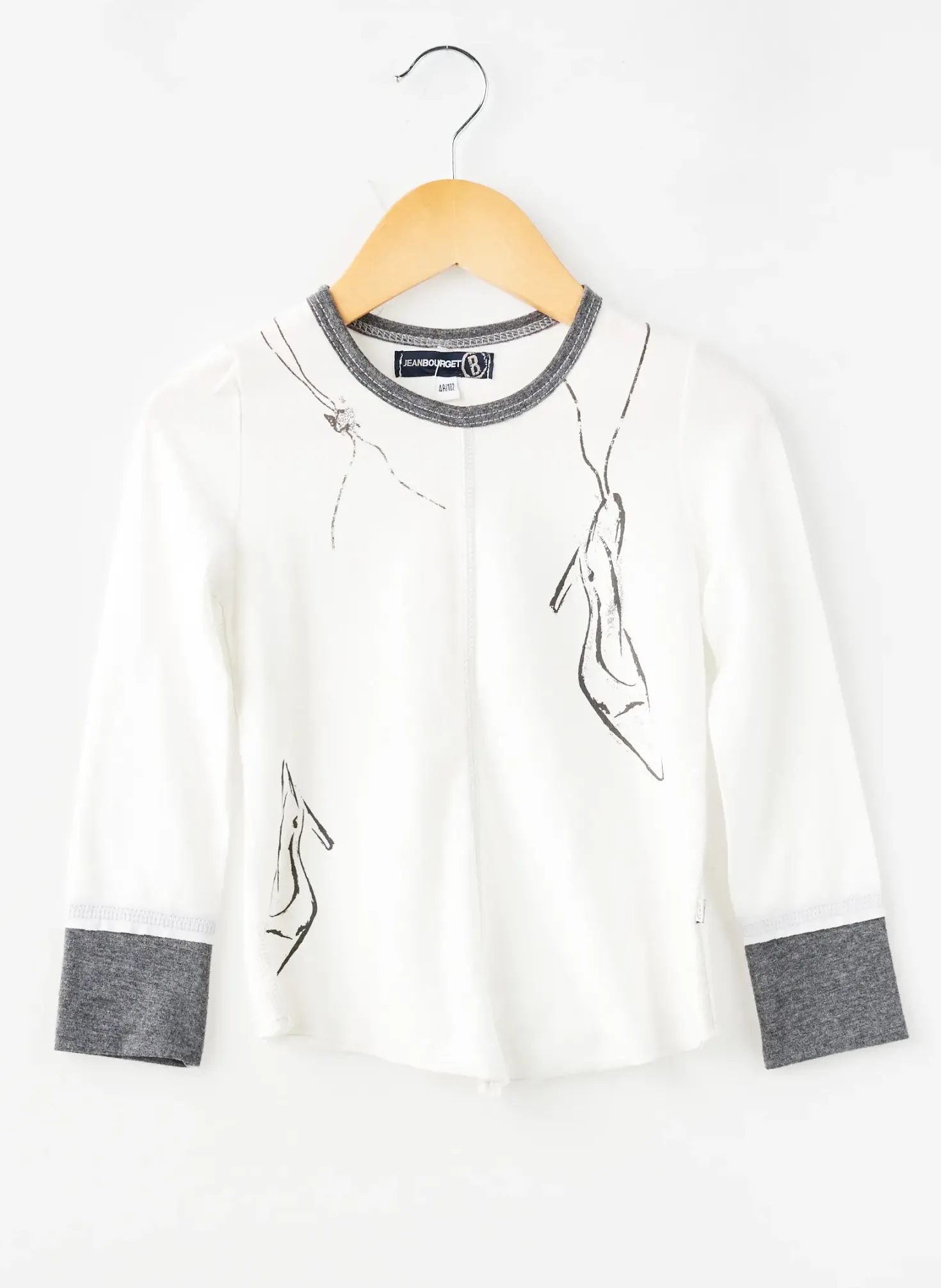 T-shirt Jean Bourget Beige Manches Longues