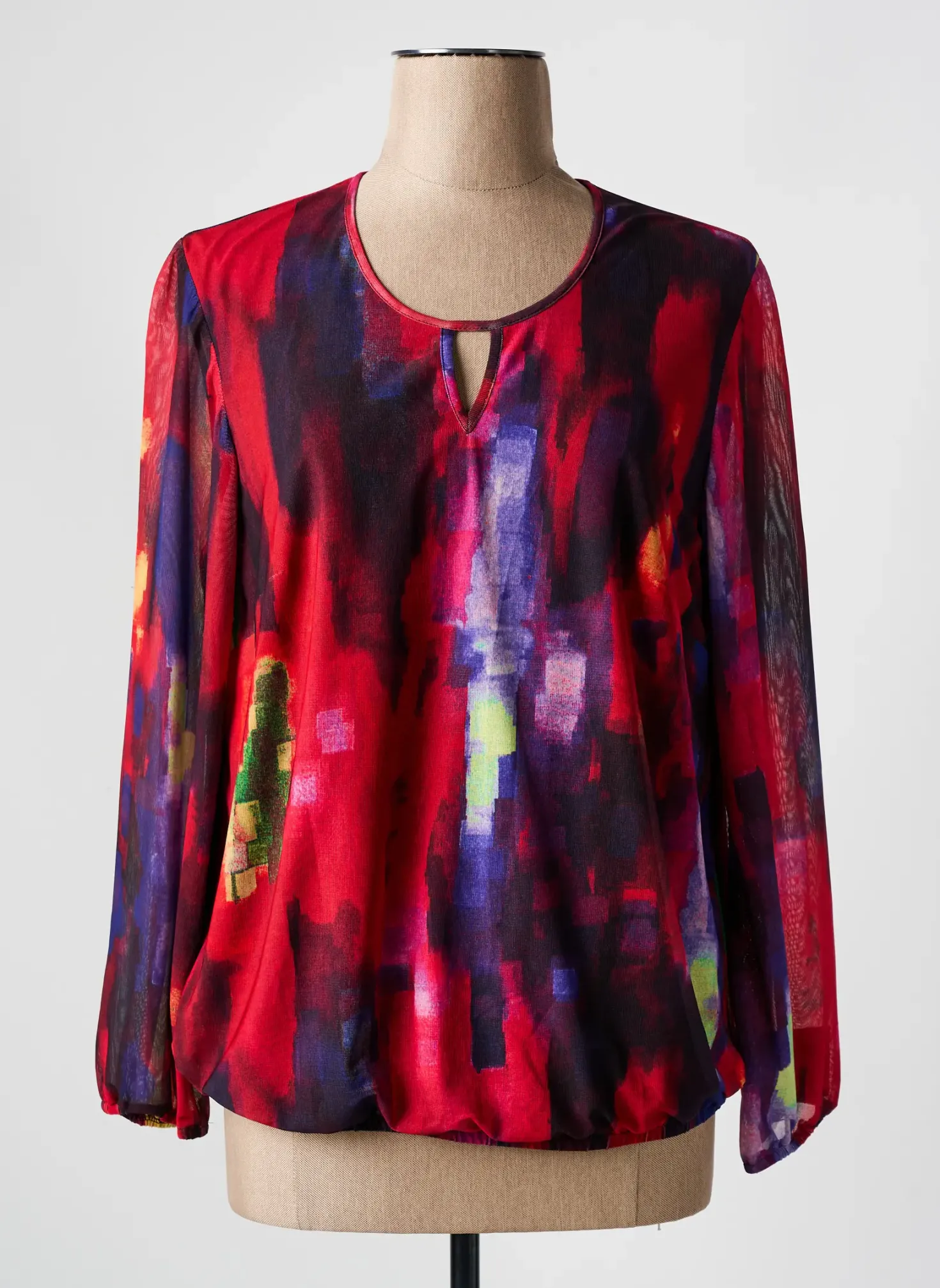 T-shirt Jean Delfin Rouge Manches Longues