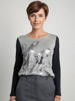 T-shirt Jean Gabriel Gris Manches Longues