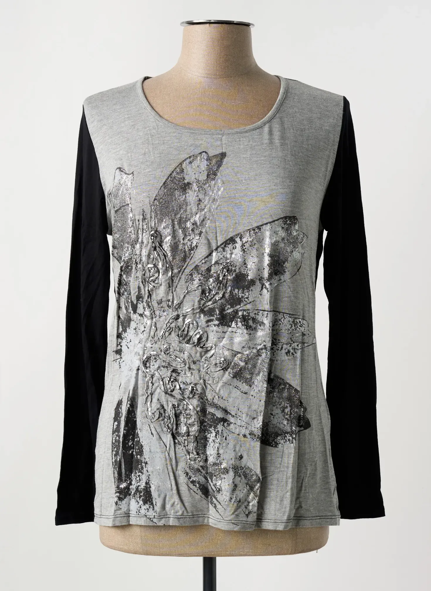 T-shirt Jean Gabriel Gris Manches Longues