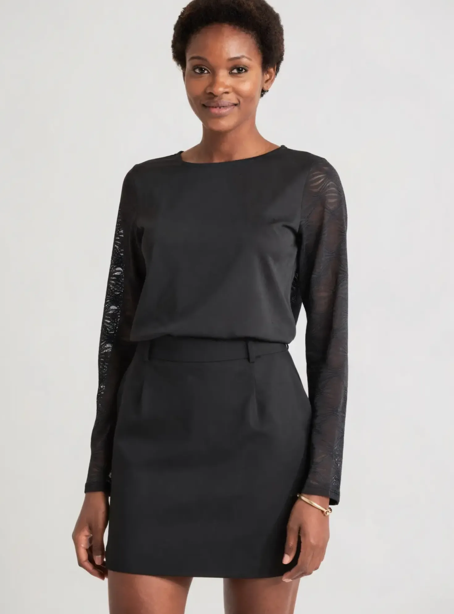 T-shirt Kozan Noir Manches Longues