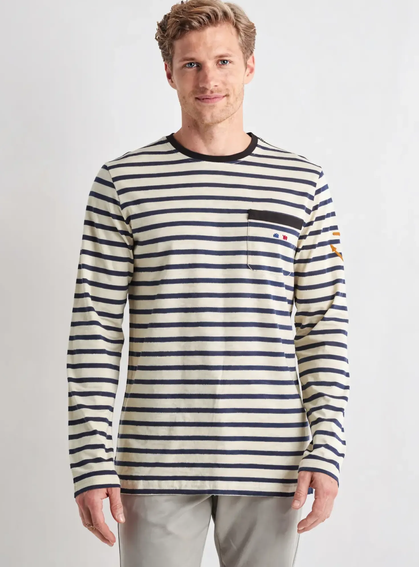 T-shirt La Marinière Française Blanc Manches Longues