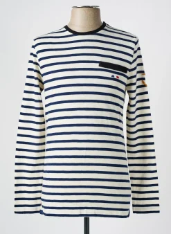 T-shirt La Marinière Française Blanc Manches Longues