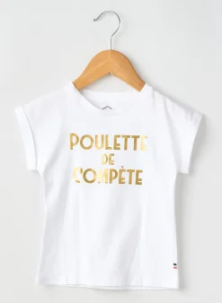 T-shirt Les Poulettes Fitness Blanc Manches Courtes