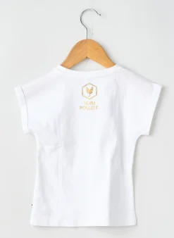 T-shirt Les Poulettes Fitness Blanc Manches Courtes