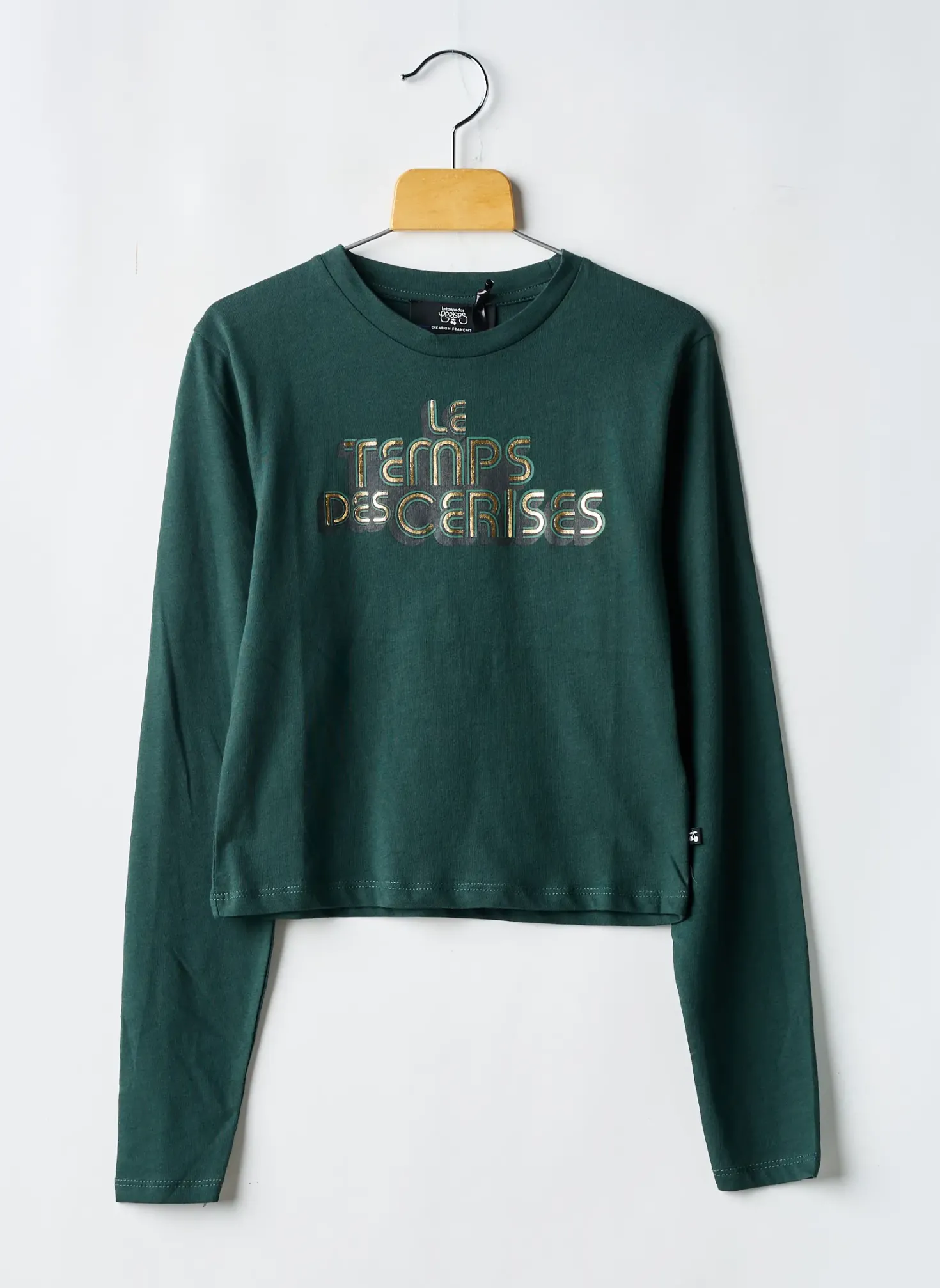 T-shirt Le Temps Des Cerises Vert Manches Longues